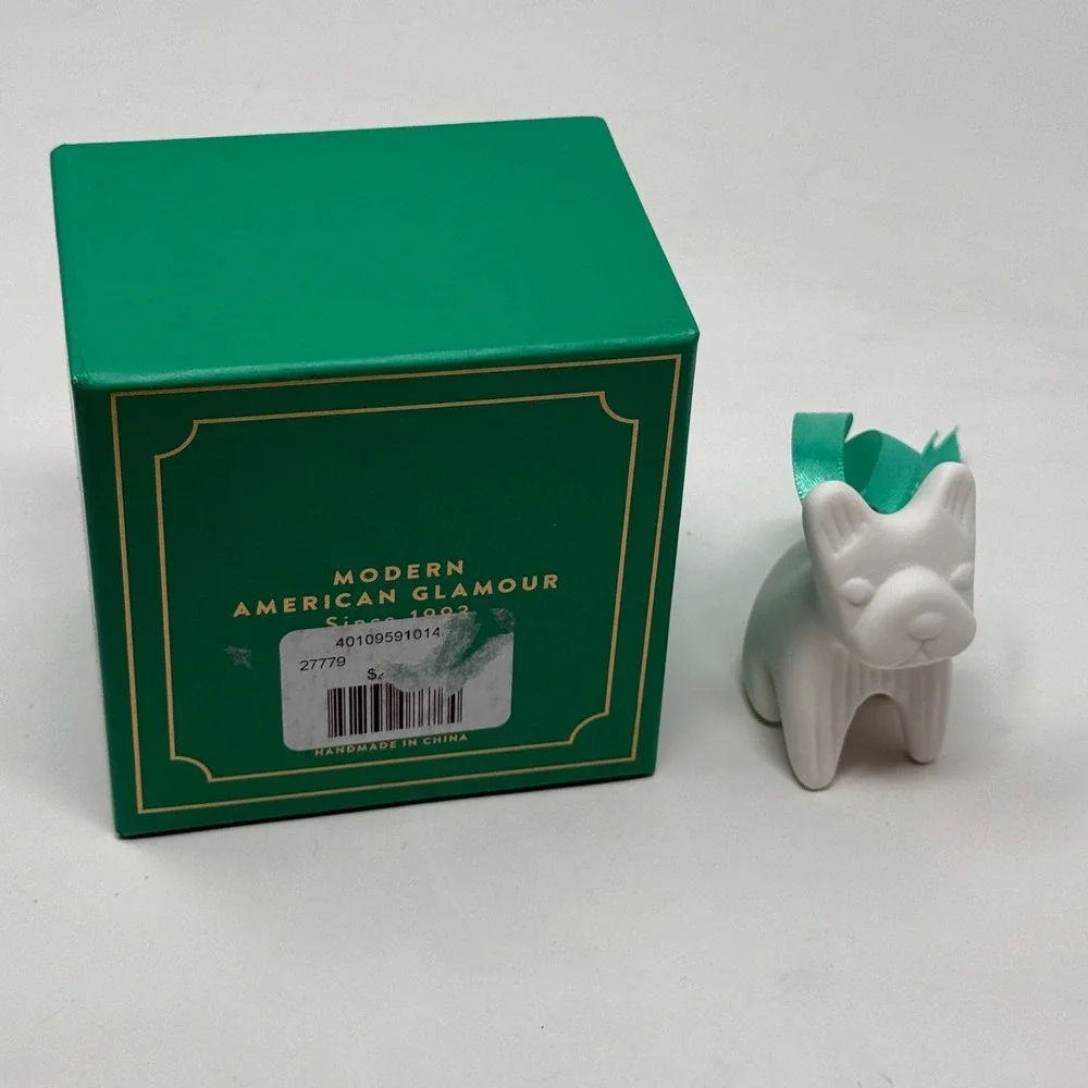 Jonathan Adler French Bulldog Porcelain Ornament Matte White Menagerie Dog Boxed
